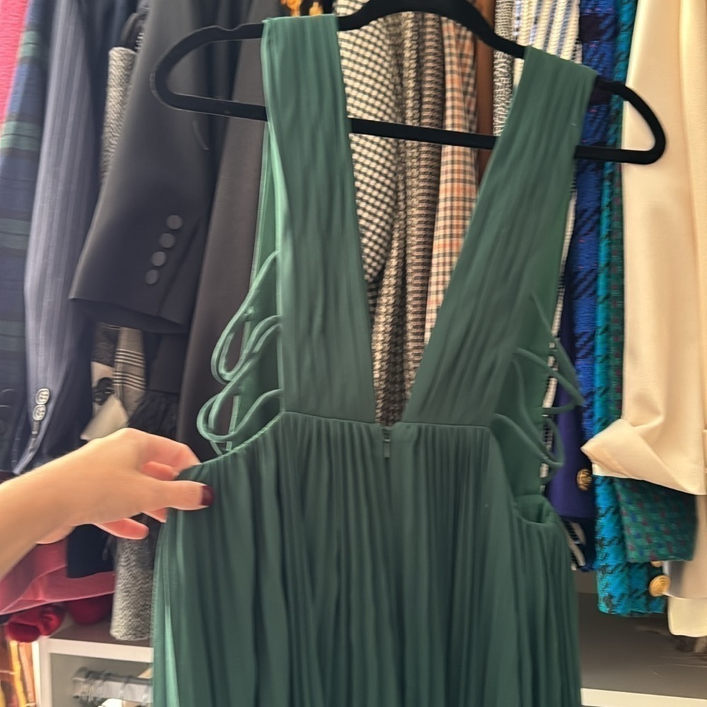 Fame and Partners x Free People-NWT Allegra Forest Green Sleeveless Maxi Dress - Picture 9 of 9